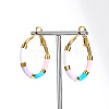 Golden 304 Stainless Steel Hoop Earrings with Enamel SQ2543-1-1