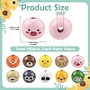 100Pcs 10 Styles Animal Themes Printed Wood European Beads WOOD-YW0001-87-3