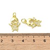 Rack Plating Brass Micro Pave Clear Cubic Zirconia Pendants KK-O017-02C-G-3