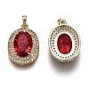 Golden Plated Brass Micro Pave Clear Cubic Zirconia Pendants ZIRC-F123-02L-2