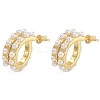 Brass & ABS Imitation Pearl Stud Earrings EJEW-K293-20G-1