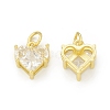 Rack Plating Brass Micro Pave Clear Cubic Zirconia Charms KK-C011-30G-1