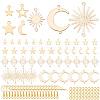 BENECREAT DIY Sun & Moon & Star Earring Making Finding Kit DIY-BC0006-50-1