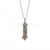 Synthetic Mixed Stone Chip Wishing Bottle Cone Love Glass Pendant Necklaces FL0210-8-1