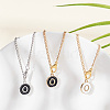 Flat Round with Letter Alloy Enamel Wine Glass Charms AJEW-AB00184-15-4