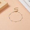 Glass Pearl Link Chain Bracelet BJEW-JB09238-2