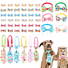 Olycraft 18 Style Easter Theme Adjustable Cat Dog Bowknot Collars AJEW-OC0003-81-1