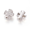 Brass Micro Pave Cubic Zirconia Slide Charms ZIRC-G166-38-3