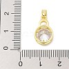 Rack Plating Brass Micro Pave Cubic Zirconia Pendants KK-K293-22G-3