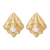 304 Stainless Steel ABS Plastic Pearl Stud Earrings LS-STAS-D368-01B-G-4