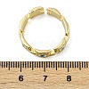 Brass Micro Pave Clear Cubic Zirconia Enamel Cuff Rings for Women RJEW-L113-028G-5