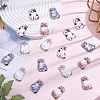 30Pcs 5 Colors Alloy Enamel Pendants ENAM-SZ0003-32-4