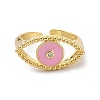 Evil Eye Clear Cubic Zirconia Wide Band Ring for Girl Women ZIRC-C025-41G-2