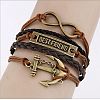 Imitation Leather Link Multi-strand Bracelets for Women Men WG5E2D4-01-1