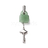 Natural Green Aventurine Lock Pendants G-B027-03A-1