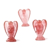 Synthetic Cherry Quartz Glass Angel Figurine DJEW-N006-01A-06-1