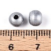 Spray Painted Round Natural Schima Wood Beads WOOD-A018-6mm-02-3