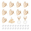 BENECREAT 10Pcs Heart Brass Stud Earring Findings EJEW-BC0001-14-1