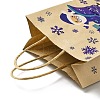 Christmas Theme Blue Printed Kraft Paper Tote Bags with Handles ABAG-B006-04D-3