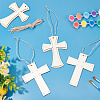 ARRICRAFT 15Pcs 3 Styles Unfinished Wood Cross Pendants WOOD-AR0001-31-3