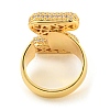 Brass Micro Pave Clear Cubic Zirconia Letter Open Cuff Ring for Women RJEW-M173-01G-Z-3