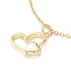 Clear Cubic Zirconia Heart Pendant Necklace NJEW-O125-04G-2