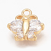 Brass Cubic Zirconia Charms X-ZIRC-Q002-107G-1