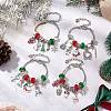 4Pcs 4 Styles Christmas Theme Glass & Alloy European Beads Bracelet Sets for Women BJEW-JB11198-2