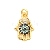 Real 18K Gold Plated Rack Plating Brass Micro Pave Cubic Zirconia Pendants Charms KK-S396-01J-1