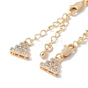 Brass Micro Pave Cubic Zirconia Chain Extender with Glass KK-U052-20G-2