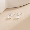 Brass Pave Clear Cubic Zirconia Stud Earrings for Women WGFB949-01-1