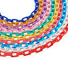 Yilisi 40 Strands 10 Colors Handmade Opaque Acrylic Paperclip Chains KY-YS0001-04-7