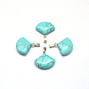 Fan Dyed Synthetic Turquoise Pendants G-Q358-04-2