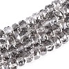 Electroplate Transparent Glass Beads Strands EGLA-N022-04A-D02-1