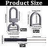 4Pcs Zinc Alloy Swivel Lobster Claw Clasps FIND-SP0005-65B-2