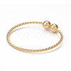 Classic Rack Plating Brass Bead Bangles BJEW-E071-11G-3