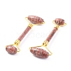 Natural Sesame Jasper Brass Face Massager MRMJ-G009-34G-2