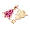 Christmas Trees with Star Alloy Dangle Stud Earrings for Women EJEW-Z078-02B-3