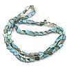 Full Rainbow Plated Electroplate Transparent Glass Beads Strands EGLA-G037-06A-FR04-2