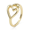 Rack Plating Brass Cuff Finger Rings for Women RJEW-M028-37G-2