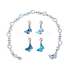 5Pcs Butterfly Alloy Enamel Pendant Knitting Row Counter Chains & Locking Stitch Markers Kits HJEW-JM01631-1