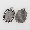 Vintage Tibetan Style Alloy Pendant Cabochon Bezel Settings X-TIBEP-O006-51AS-2