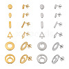 48Pcs 12 Styles 201 Stainless Steel Stud Earring Findings EJEW-TA0001-06-10