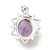 Natural Amethyst Pendants G-B033-03P-24-3