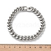 304 Stainless Steel Cuban Link Chain Bracelets for Men BJEW-Z081-01P-03-5