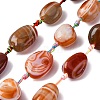 Natural Striped Agate/Banded Agate Beads Strands G-S381-01B-1