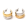 304 Stainless Steel Two Tone Stud Earrings EJEW-F355-05GP-03-2