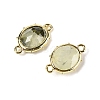 Natural Mixed Gemstone Faceted Oval Connector Charms G-I382-04G-3