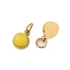 Natural Dyed Jade Half Round Charms with Jump Ring STAS-A097-05G-09-2