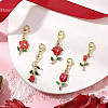 Valentine's Day Rose Alloy Enamel Pendant Decorations HJEW-JM02831-02-2